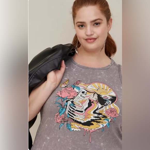 torrid Dresses & Skirts - Torrid LoveSick Slashed Back Dress - Cotton Summer‎ Skull Grey Wash